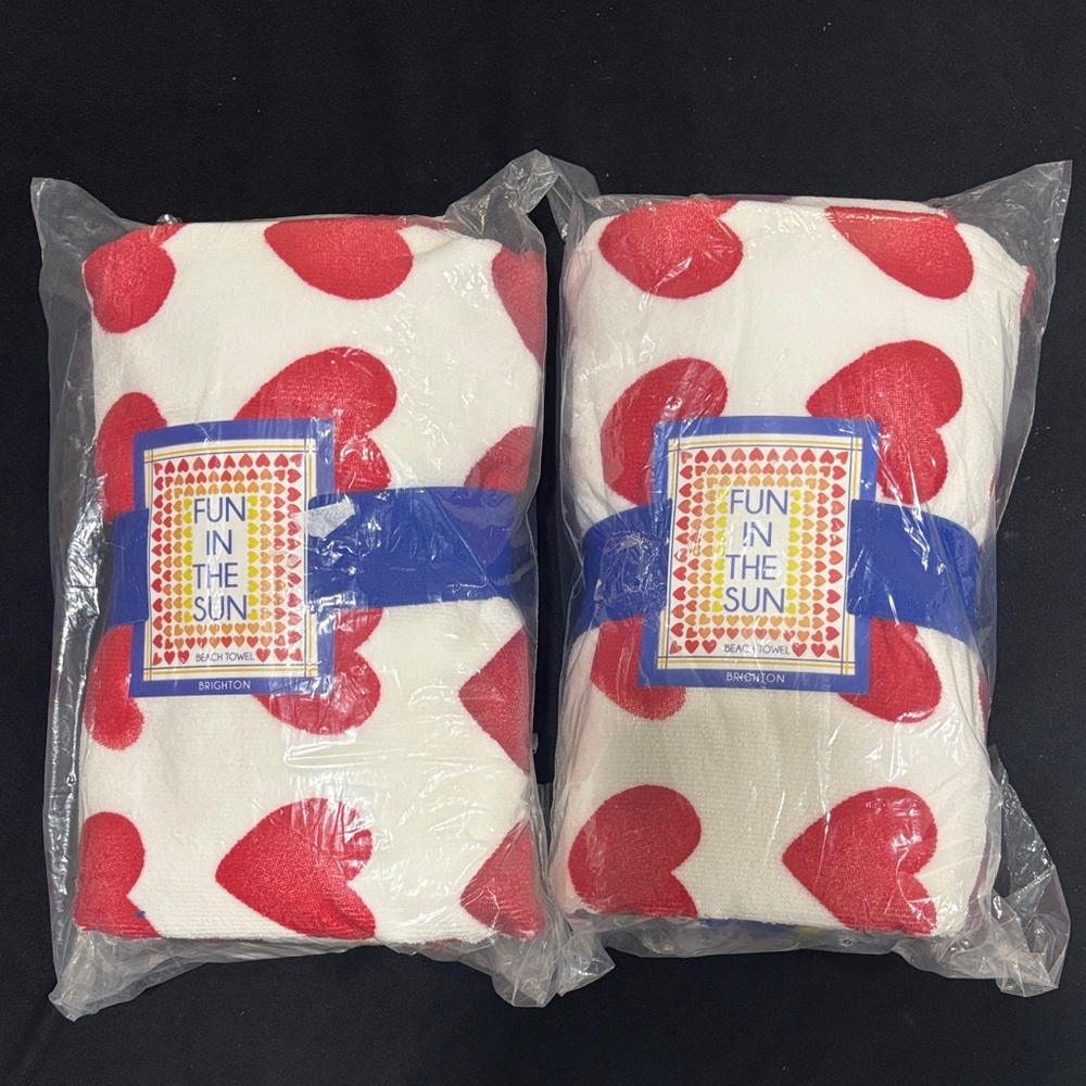 Set of two Brighton Ombré Heart Beach Towels